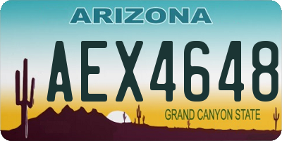 AZ license plate AEX4648