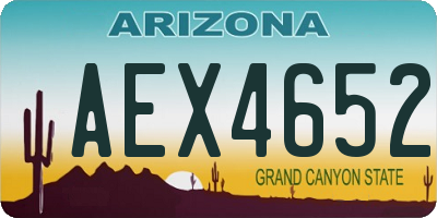 AZ license plate AEX4652