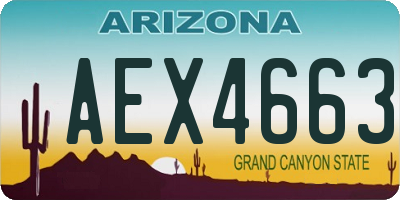 AZ license plate AEX4663