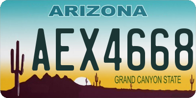 AZ license plate AEX4668