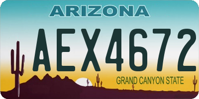 AZ license plate AEX4672