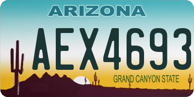 AZ license plate AEX4693
