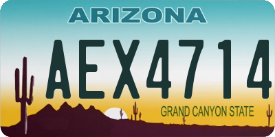 AZ license plate AEX4714