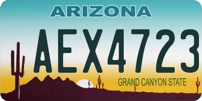 AZ license plate AEX4723