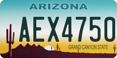 AZ license plate AEX4750