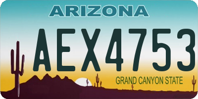 AZ license plate AEX4753