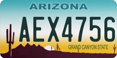 AZ license plate AEX4756