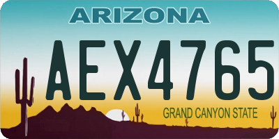AZ license plate AEX4765