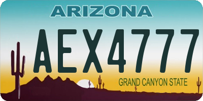 AZ license plate AEX4777
