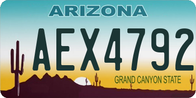 AZ license plate AEX4792