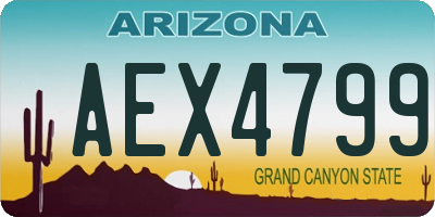AZ license plate AEX4799