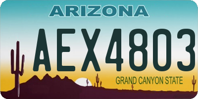 AZ license plate AEX4803