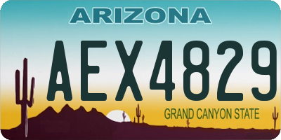 AZ license plate AEX4829