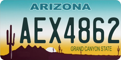 AZ license plate AEX4862