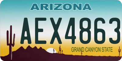 AZ license plate AEX4863