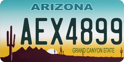 AZ license plate AEX4899