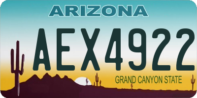 AZ license plate AEX4922