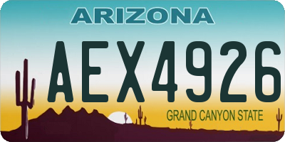 AZ license plate AEX4926