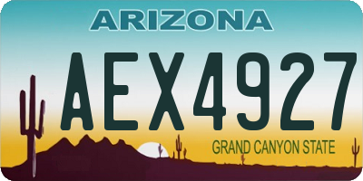 AZ license plate AEX4927
