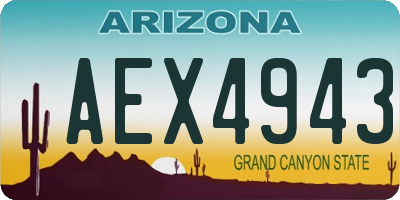 AZ license plate AEX4943