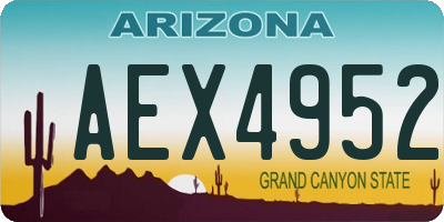 AZ license plate AEX4952