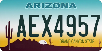 AZ license plate AEX4957