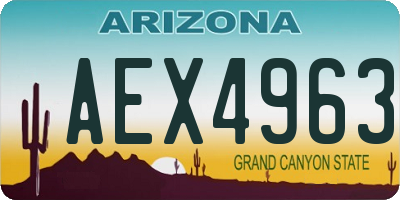 AZ license plate AEX4963