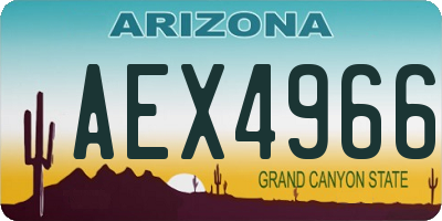 AZ license plate AEX4966
