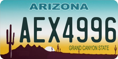 AZ license plate AEX4996