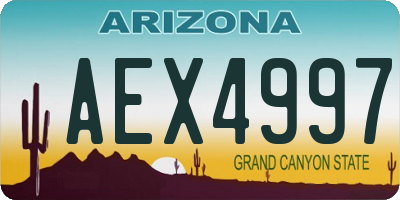 AZ license plate AEX4997