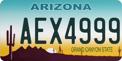 AZ license plate AEX4999