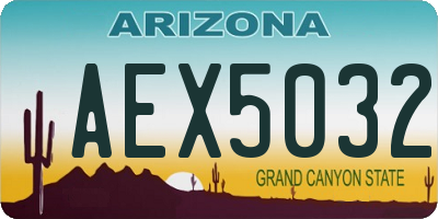 AZ license plate AEX5032