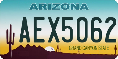 AZ license plate AEX5062