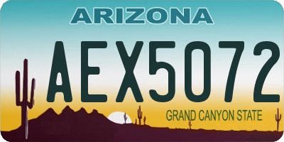 AZ license plate AEX5072