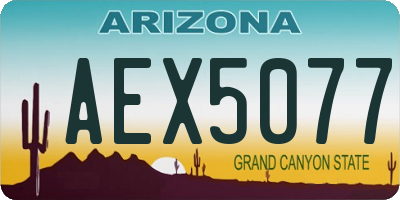 AZ license plate AEX5077