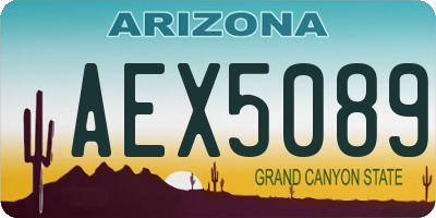 AZ license plate AEX5089