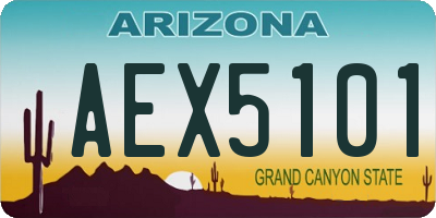 AZ license plate AEX5101