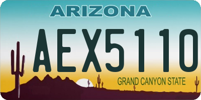 AZ license plate AEX5110