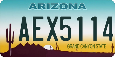 AZ license plate AEX5114