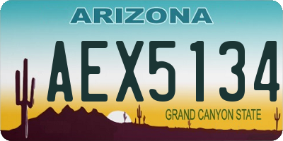 AZ license plate AEX5134