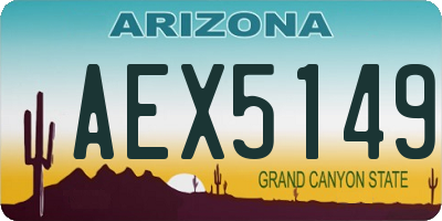 AZ license plate AEX5149