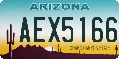 AZ license plate AEX5166