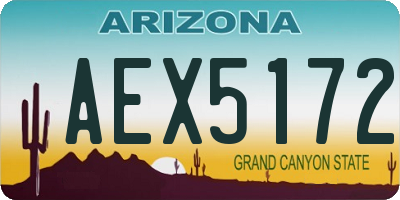 AZ license plate AEX5172