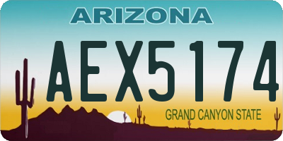 AZ license plate AEX5174