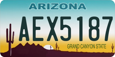 AZ license plate AEX5187