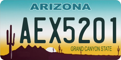 AZ license plate AEX5201