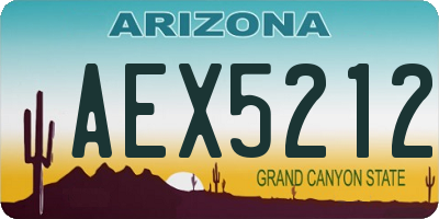 AZ license plate AEX5212