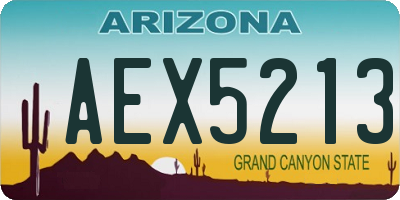 AZ license plate AEX5213