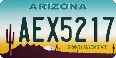 AZ license plate AEX5217