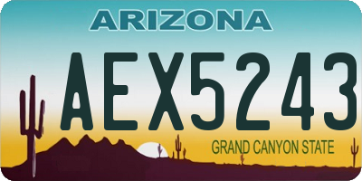 AZ license plate AEX5243